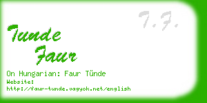 tunde faur business card